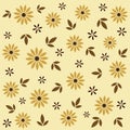 Floral seamless pattern in beige and brown tints. Vector illustration. Royalty Free Stock Photo