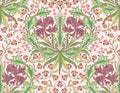 Floral seamless pattern with big and small red flowers on light pink background. Vector illustration. Royalty Free Stock Photo