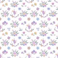 Floral seamless pattern with birds and flowers Royalty Free Stock Photo