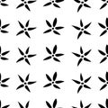 Floral seamless pattern with black flowers on a white background Royalty Free Stock Photo