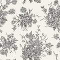 Floral seamless pattern. Black and white Royalty Free Stock Photo