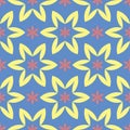 Floral seamless pattern. Blue background with colored flower elements Royalty Free Stock Photo