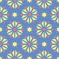 Floral seamless pattern. Blue background with colored flower elements Royalty Free Stock Photo