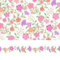 Floral seamless pattern and border