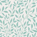 Floral seamless pattern. Branch with leaves ornamental texture. Flourish nature garden textured background Royalty Free Stock Photo