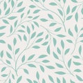 Floral seamless pattern. Branch with leaves ornamental texture. Flourish nature garden textured background Royalty Free Stock Photo