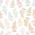 Pastel foliage seamless pattern. Floral background with branches and leaves