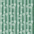 Floral seamless pattern , cartoon cute flowers green stripe background Royalty Free Stock Photo