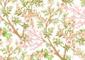 Floral seamless pattern in chinoiserie style