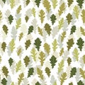 Floral seamless pattern with colorful exotic leaves on white background. Tropic brown oak branches. Fashion vector stock Royalty Free Stock Photo
