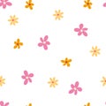 Floral seamless pattern. Creative blooming texture. Wildflowers background. Great for fabric, textile, scrapbooking. Vector