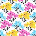 Floral seamless pattern. Cute floral background. Pattern for adult, baby, kids and child background with flower brush strokes.