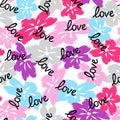 Floral seamless pattern. Cute floral background. Pattern Valentines day love background with flower brush strokes. Curtain pattern Royalty Free Stock Photo