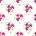 Floral seamless pattern, cute cartoon flowers white background Royalty Free Stock Photo