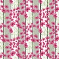 Floral seamless pattern, cute cartoon flowers white background Royalty Free Stock Photo