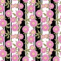 Floral seamless pattern , cute cartoon flowers white background. Royalty Free Stock Photo