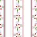 Floral seamless pattern , cute cartoon flowers white background. Royalty Free Stock Photo