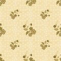 Floral seamless pattern, cute cartoon flowes beige background Royalty Free Stock Photo