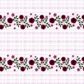 Floral seamless pattern, cute cartoon red flowers white background Royalty Free Stock Photo