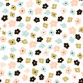 Floral seamless pattern with cute flowers. Flowers surface design background Royalty Free Stock Photo