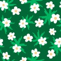 Floral seamless pattern drawn by hand with a rough brush. Print with flowers painted in watercolor. Royalty Free Stock Photo