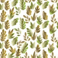 Floral seamless pattern with exotic leaves, modern background. Tropic colorful gradient branches. Fashion vector stock