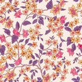 Floral seamless pattern. Flower background. Royalty Free Stock Photo