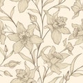 Floral seamless pattern. Flower background. Floral tile ornament Royalty Free Stock Photo