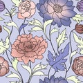 Floral seamless pattern Flower background. Floral tile ornament Royalty Free Stock Photo