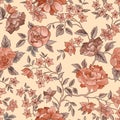 Floral seamless pattern. Flower background. Flourish garden text Royalty Free Stock Photo