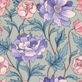 Floral seamless pattern. Flower background. Flourish garden text Royalty Free Stock Photo