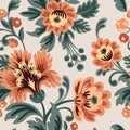 Floral seamless pattern. Flower background. Flourish garden texture with flowers and leaves Royalty Free Stock Photo