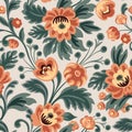 Floral seamless pattern. Flower background. Flourish garden texture with flowers and leaves Royalty Free Stock Photo