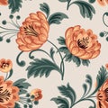 Floral seamless pattern. Flower background. Flourish garden texture with flowers and leaves Royalty Free Stock Photo