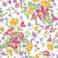 Floral seamless pattern. Flower background. Flourish garden texture Royalty Free Stock Photo