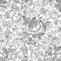Floral seamless pattern. Flower background. Flourish seamless te Royalty Free Stock Photo