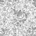 Floral seamless pattern. Flower background. Flourish seamless te