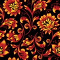 Floral seamless pattern. Flower background. Ornamental russian ethnic style Royalty Free Stock Photo