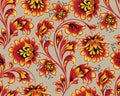 Floral seamless pattern. Flower background. Ornamental russian ethnic style Royalty Free Stock Photo