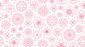 Floral seamless pattern, flower background. Outline flowers - line chamomile, jasmine, daisy. Pink white color simple Royalty Free Stock Photo