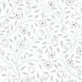 Floral seamless pattern. Flower background. Floral seamless texture with flowers. Flourish tiled white spring wallpaper Royalty Free Stock Photo