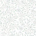 Floral seamless pattern. Flower background. Floral seamless texture with flowers. Flourish tiled white spring wallpaper