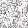 Floral seamless pattern. Flower carnation background.