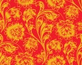 Floral seamless pattern. Flower ornament. Ornamental flourish background in traditional folk russian style Royalty Free Stock Photo