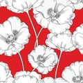 Floral seamless pattern. Flower poppy background. Floral tile ornament Royalty Free Stock Photo