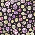 Floral seamless pattern with flower rose. Abstract swirl line bloom background. For design textiles, paper, wallpaper Royalty Free Stock Photo