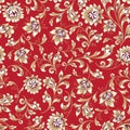 Floral seamless pattern. Flower swirl background. Ornamental brocade retro painting Royalty Free Stock Photo