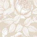 Floral seamless pattern. Flower sketch background. Flourish decor Royalty Free Stock Photo