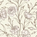 Floral seamless pattern. Flower swirl background.