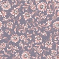 Floral seamless pattern. Flower swirl background. Ornamental brocade easten painting Royalty Free Stock Photo